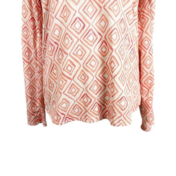 San Soleil Orange Diamond Print Golf Top 1/4 Zip Jewel UPF 50+ Vent Arms Size L - Picture 6 of 8
